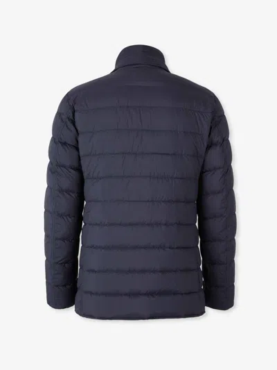 Herno La Giacca Water Resistant Down Blazer With Removable Bib In Blue