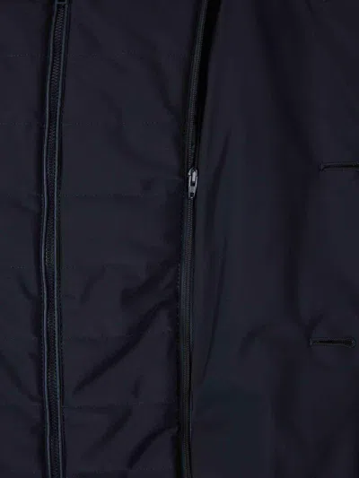 Herno Medium-length Structured Coat With Button-up Front In Blue
