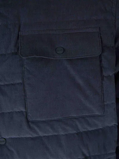 Herno Quilted Down Shirt Jacket In Blue