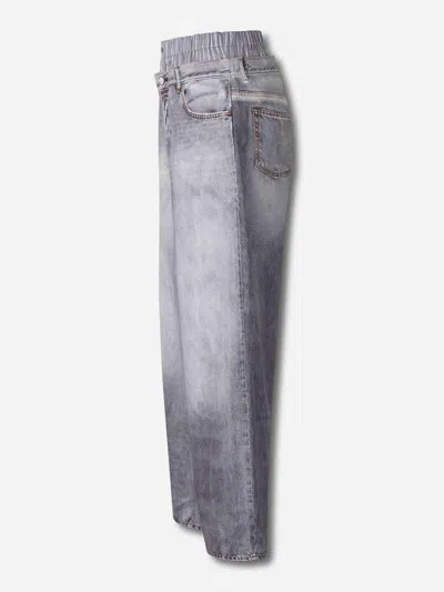 Acne Studios Printed Cotton Poplin Wide-leg Pants In Gray