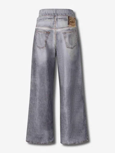 Acne Studios Printed Cotton Poplin Wide-leg Pants In Gray