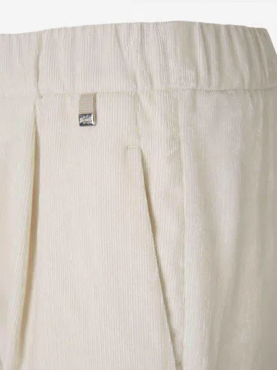 Herno Straight Corduroy Pants In White