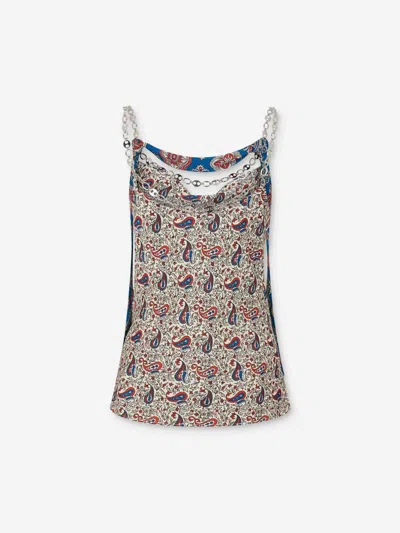 Rabanne Paisley-print Satin Top In Bandana Cream