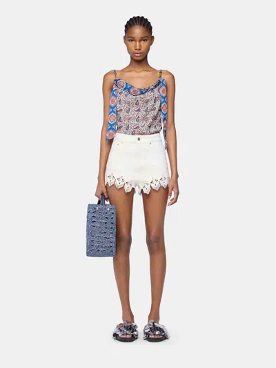 Rabanne Paisley-print Satin Top In Bandana Cream