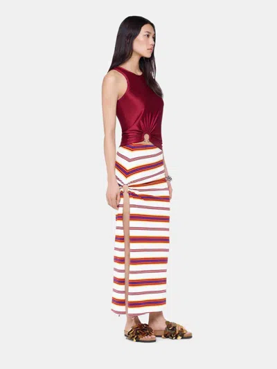 Rabanne Stretch Viscose Top Metal Embellishments In Red