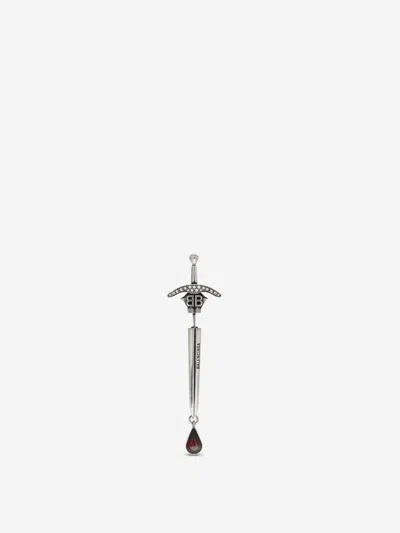 Balenciaga Goth Sword Earrings In Metallic