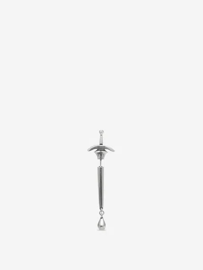 Balenciaga Goth Sword Earrings In Metallic