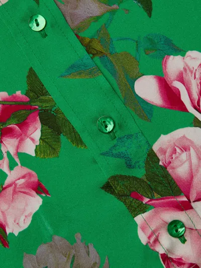 L Agence Dani Silk Blouse In Green