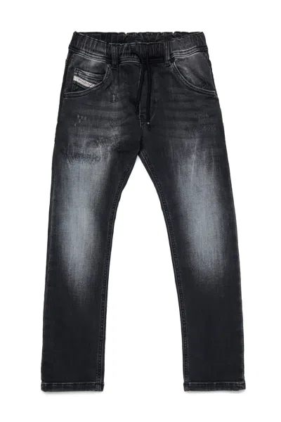 Diesel Joggjeans Regular Nero Con Abrasioni In Black