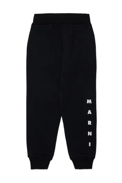 Marni Black Trousers For Kids With Logo In Black