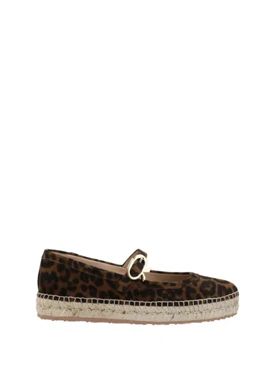 Gianvito Rossi Leopard-print Suede Espadrilles In Brown