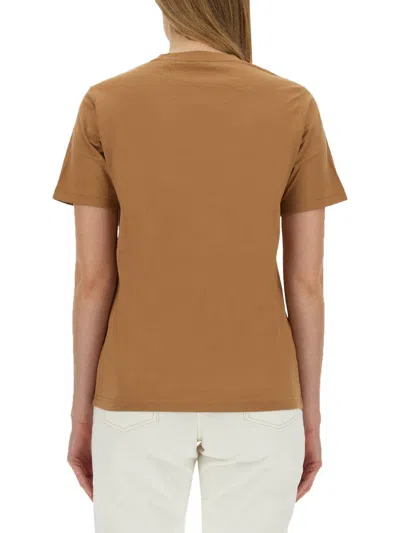 Burberry Beige T-shirt With Logo Print On Front In Cotton Woman