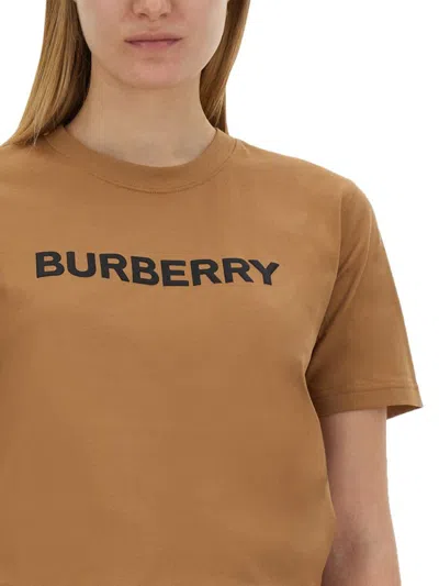 Burberry Beige T-shirt With Logo Print On Front In Cotton Woman
