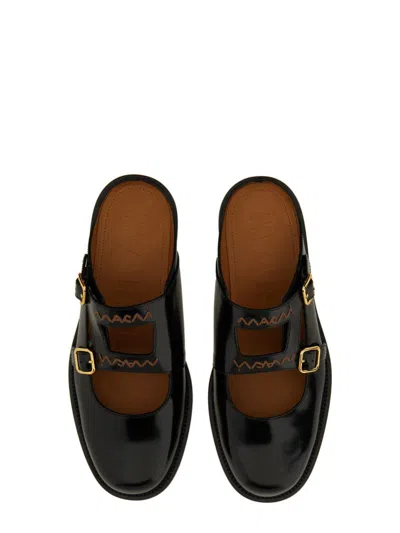 Marni Bambi 3.0 Moccasin Sabot Made Of Brushed Calfskin In Black