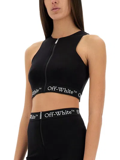 Off-white Top With Logo Band