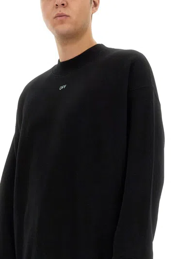 Off-white Logo Printed Crewneck Sweatshirt In Black