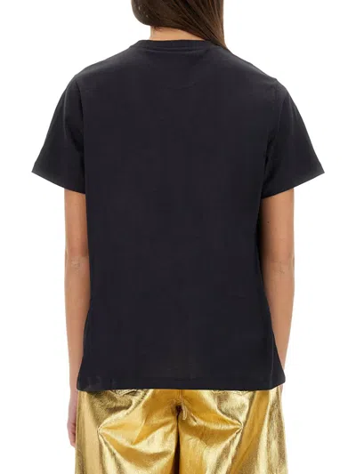 Ganni Basic Jersey Owls Relaxed T-shirt T-shirts Black