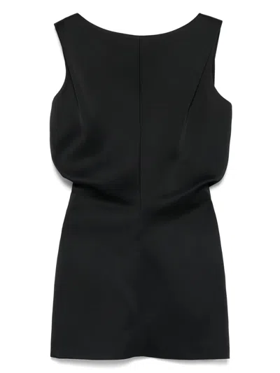 Khaite Toma Sculpted Satin-crepe Mini Dress In Black