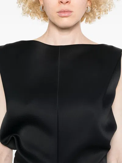 Khaite Toma Sculpted Satin-crepe Mini Dress In Black