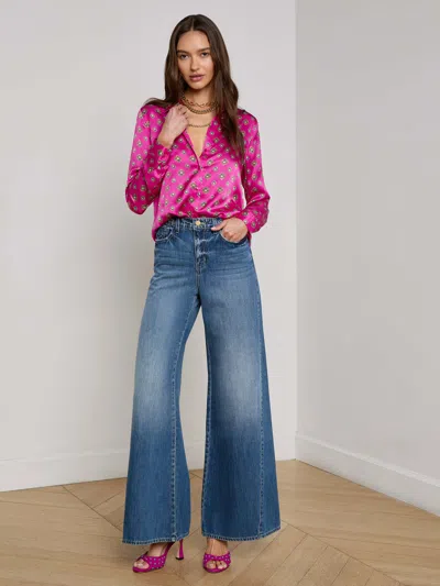 L Agence Tyler Silk Blouse In Pink
