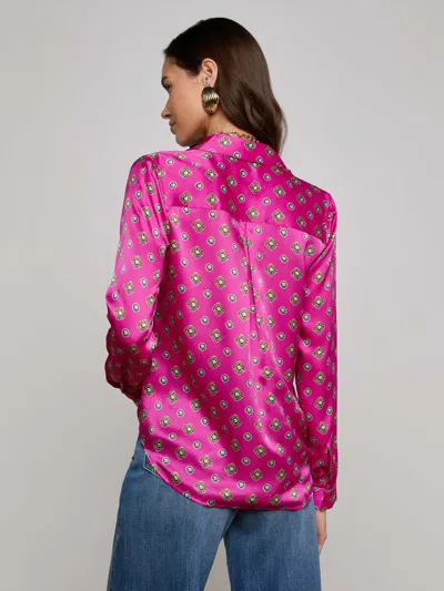 L Agence Tyler Silk Blouse In Pink