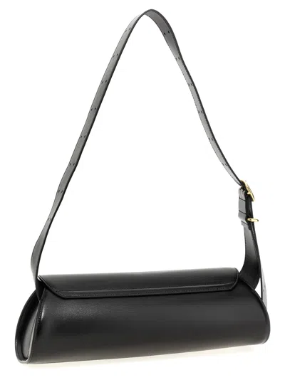 Jil Sander Cannolo Black Nappa Leather Mini Bag In Black