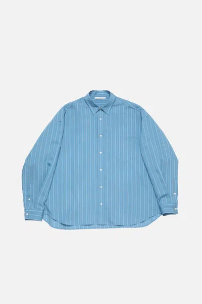 Acne Studios Striped Long Sleeve Button Up Shirt In Blue