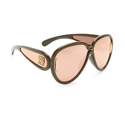 Loewe Lw40132i Paulas Ibiza 96c Verde Sunglasses In Brown