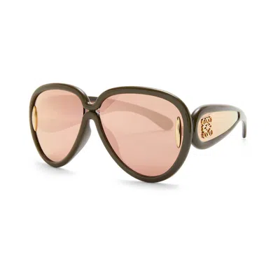 Loewe Lw40132i Paulas Ibiza 96c Verde Sunglasses In Brown
