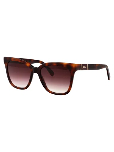 Longchamp Rectangular Sunglasses Lo696 S 230 In Brown