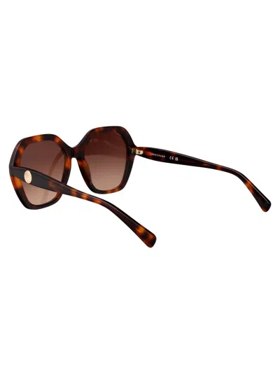 Longchamp Rectangular Sunglasses Lo759 S 230 In Brown