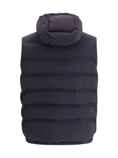 Brunello Cucinelli Down Vest In Blue