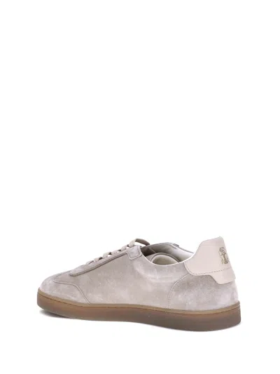 Brunello Cucinelli Suede Sneakers For Sophisticated Comfort In Nude