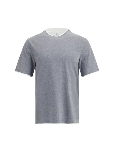 Brunello Cucinelli Clean Monochrome T-shirt Double Layer