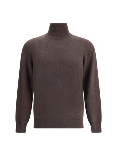 Brunello Cucinelli Turtleneck Sweater In Brown