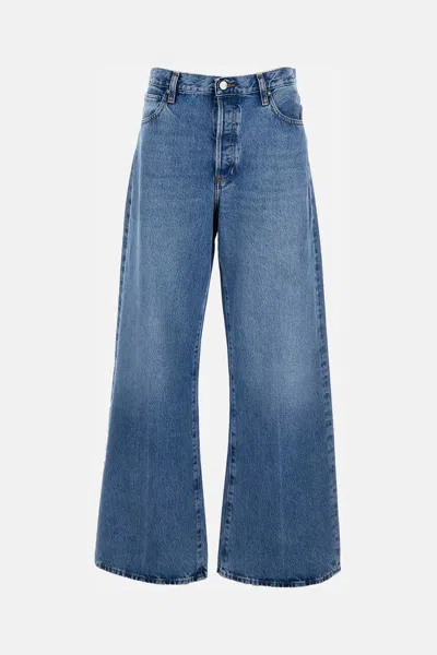 Frame Le Slim Palazzo Raw After Wide Leg Jean In Canals In Blue