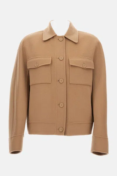 Max Mara Studio Fiero Jacket Camel In Brown