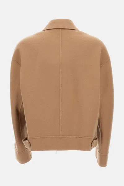 Max Mara Studio Fiero Jacket Camel In Brown