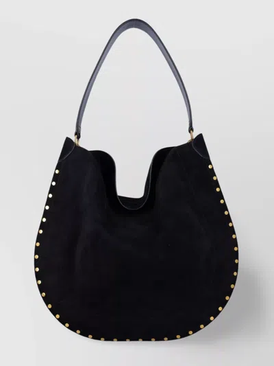 Isabel Marant Black Midnight Oskan Soft Zip Shoulder Bag In Black