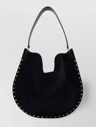 Isabel Marant Black Midnight Oskan Soft Zip Shoulder Bag In Black