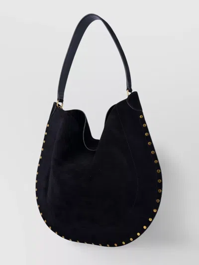 Isabel Marant Black Midnight Oskan Soft Zip Shoulder Bag In Black