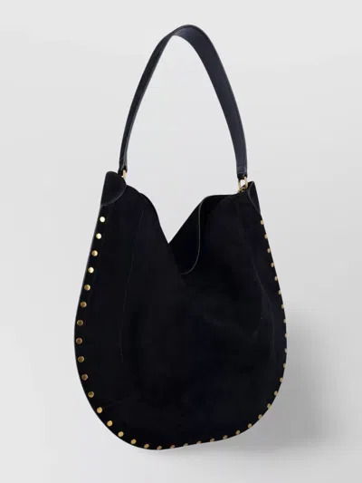 Isabel Marant Black Midnight Oskan Soft Zip Shoulder Bag In Black