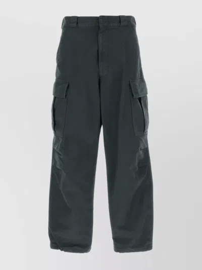 Prada Twill Pant With Belt Loops And Pockets In Gray
