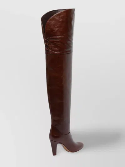 Chloé 85mm Eve Leather Over-the-knee Boots In 25e Sooty Brown