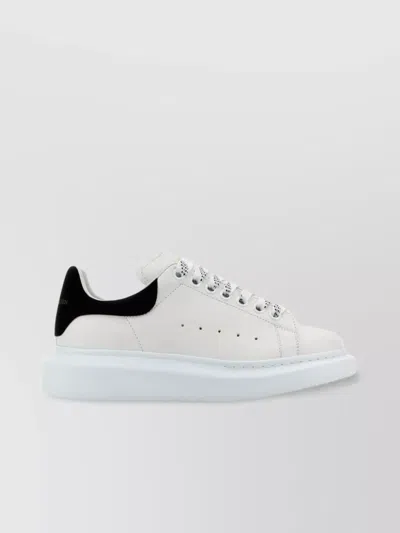 Alexander Mcqueen Black And White Low Top Sneakers With Logo Lettering On The Tongue And Contrasting Heel With Logo Le In Neutral