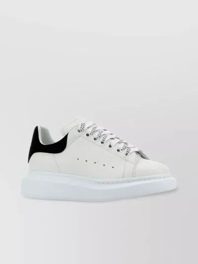 Alexander Mcqueen Black And White Low Top Sneakers With Logo Lettering On The Tongue And Contrasting Heel With Logo Le In Neutral