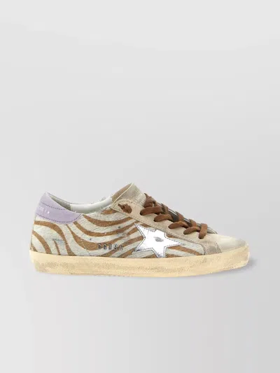 Golden Goose Super-star Sneakers In Zebra Pony Hair In Multi