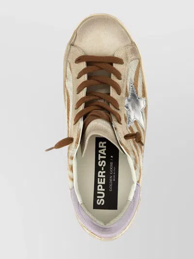 Golden Goose Super-star Sneakers In Zebra Pony Hair In Multi
