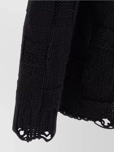 Golden Goose Journey Distressed Checkerboard Wool Sweater In Black