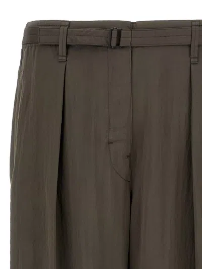 Lemaire Men Relaxed Pants With Belt In Green